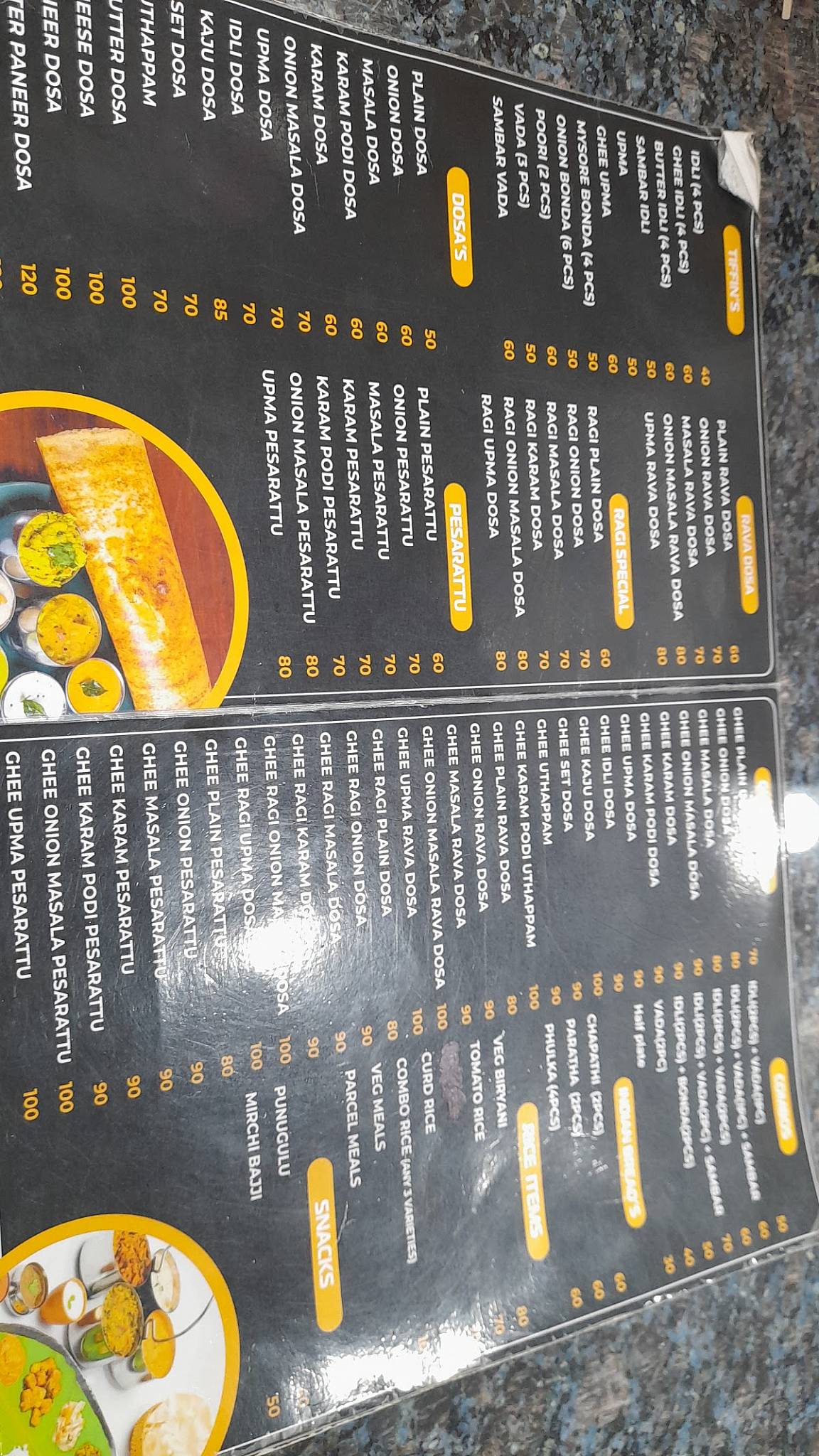 Om Sai Ram Tiffins @Madhapur menu