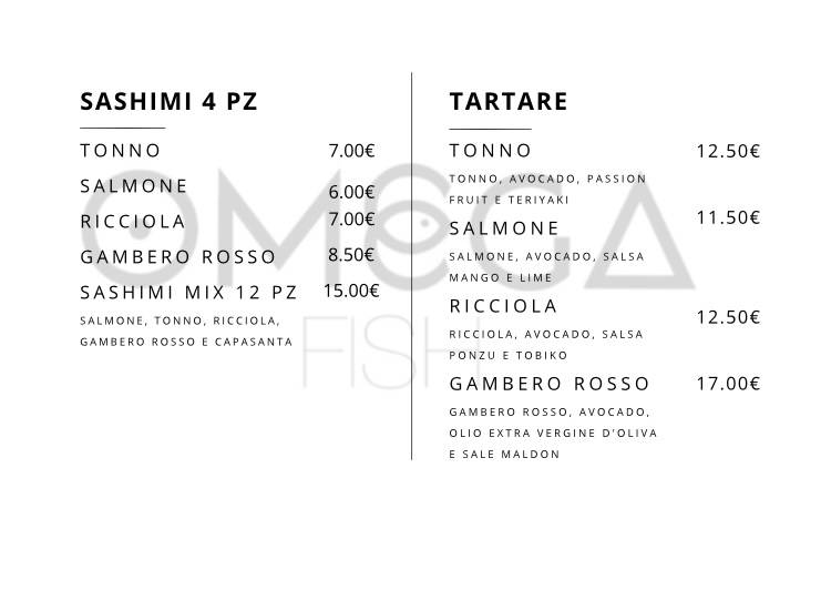 Menu di Omega fish 