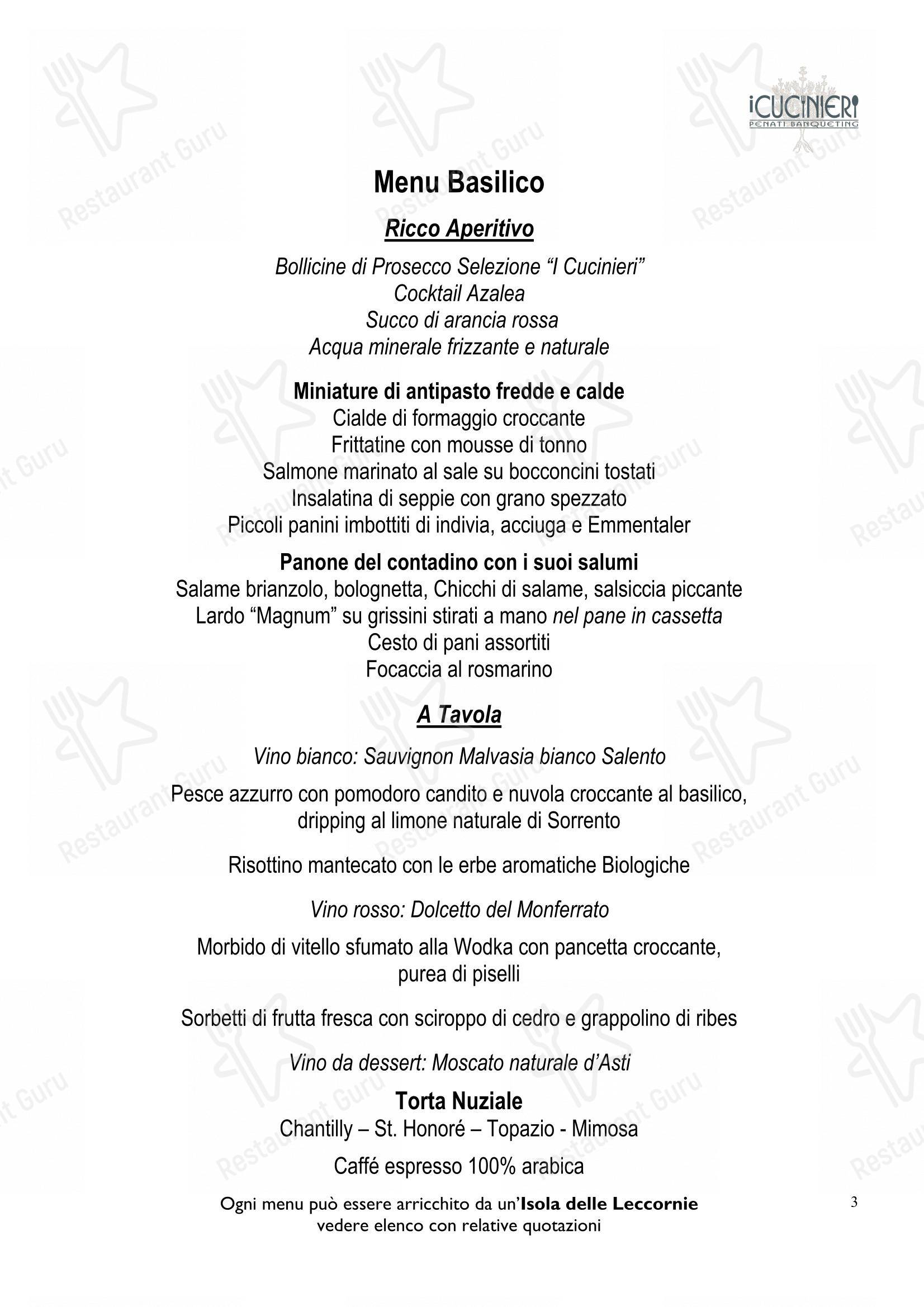 Menu per One Off Appetizer in Viganò