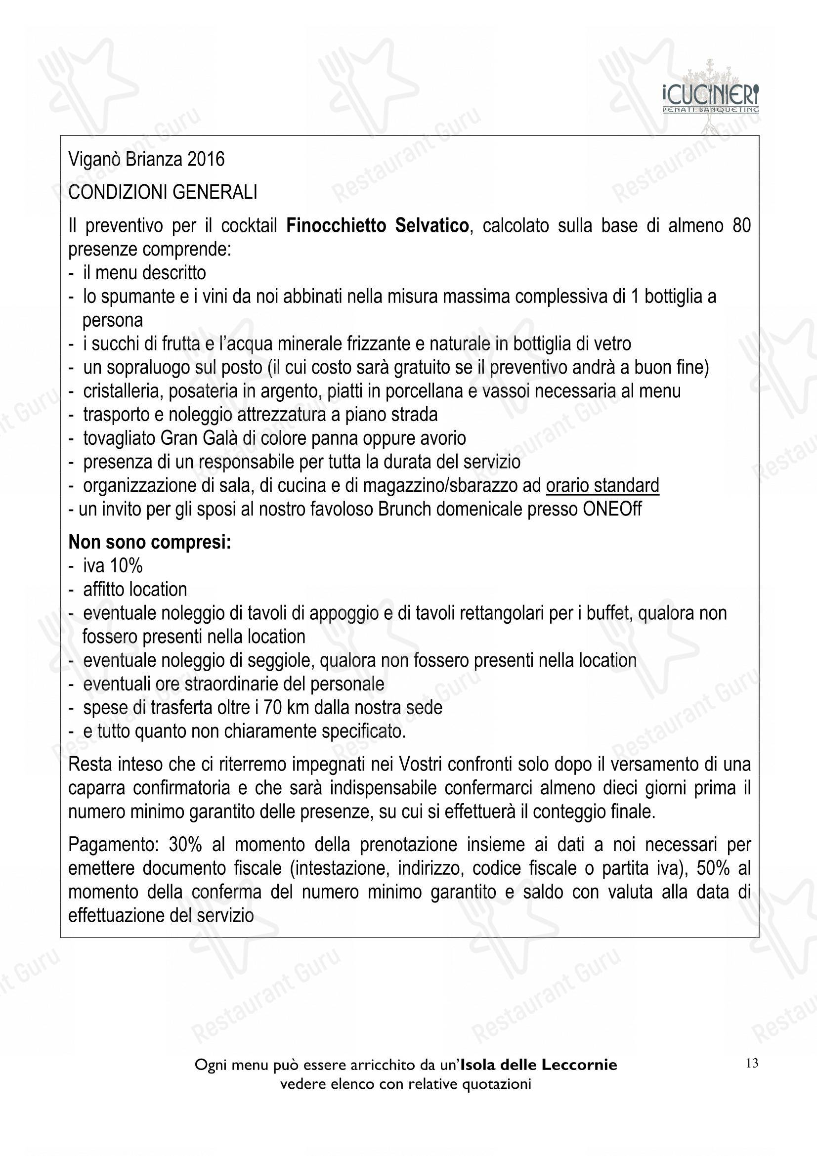 One Off Appetizer in Viganò - Menu