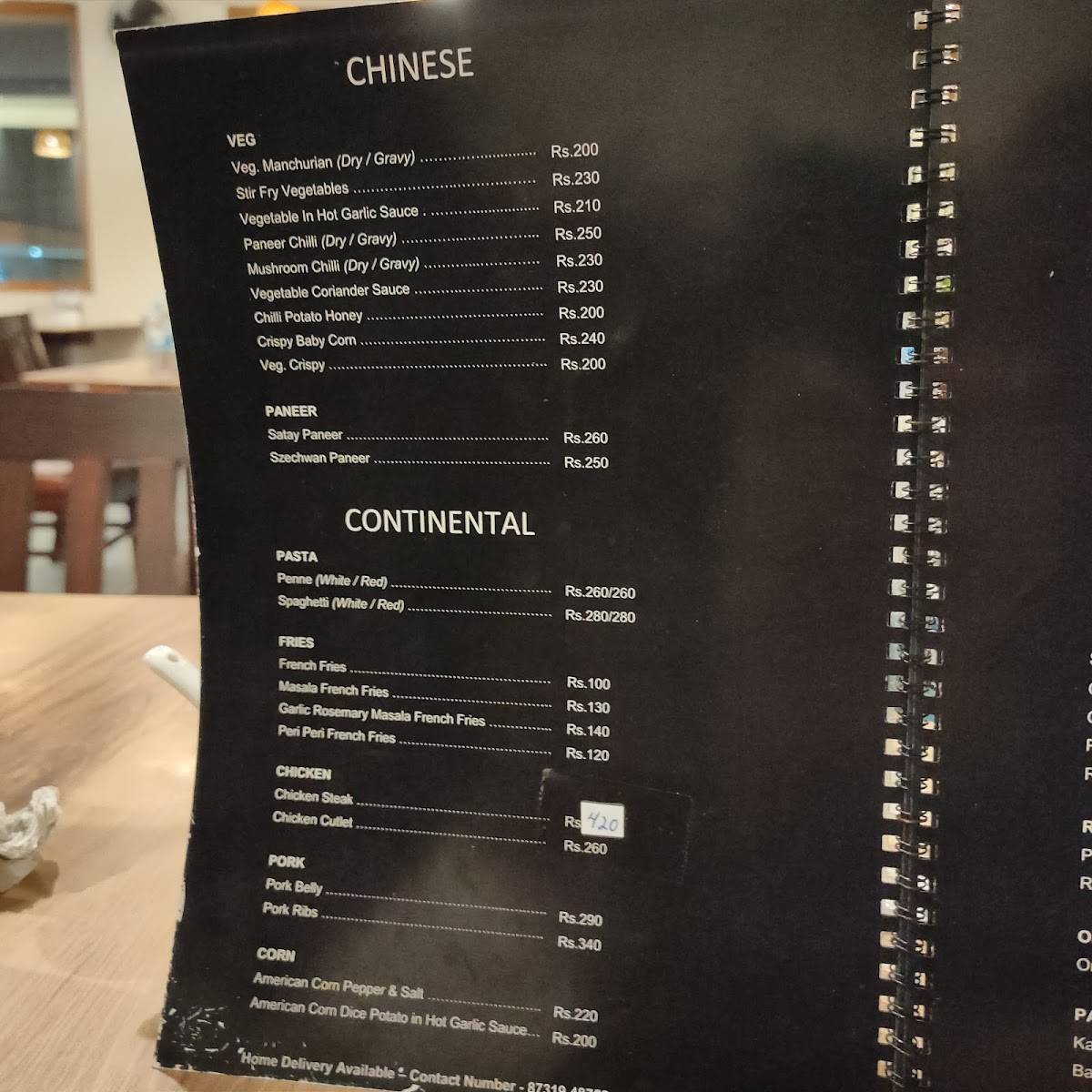 One11 Restaurant menu