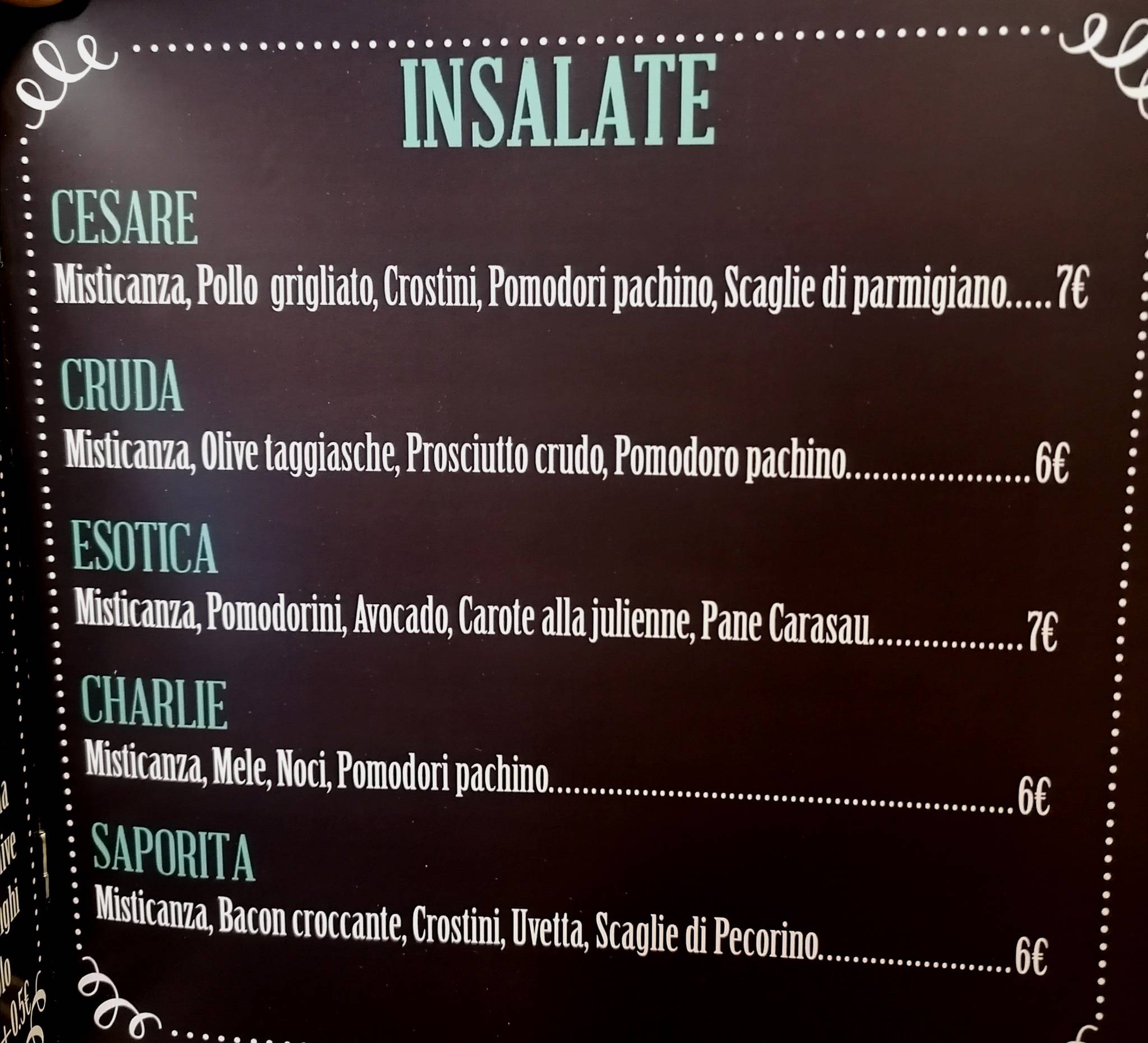 Menu di Opificio 
