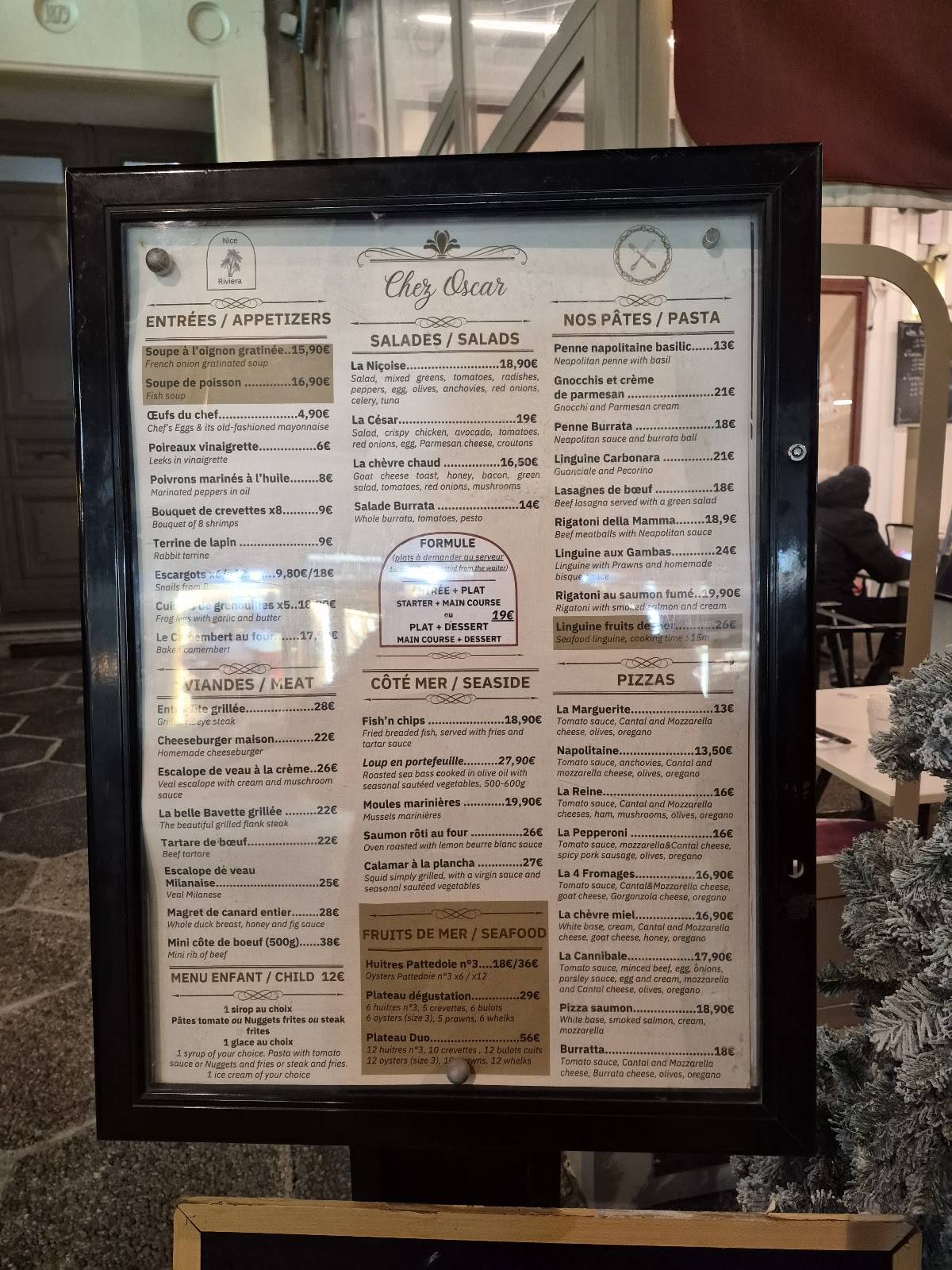 Menu de Oscar