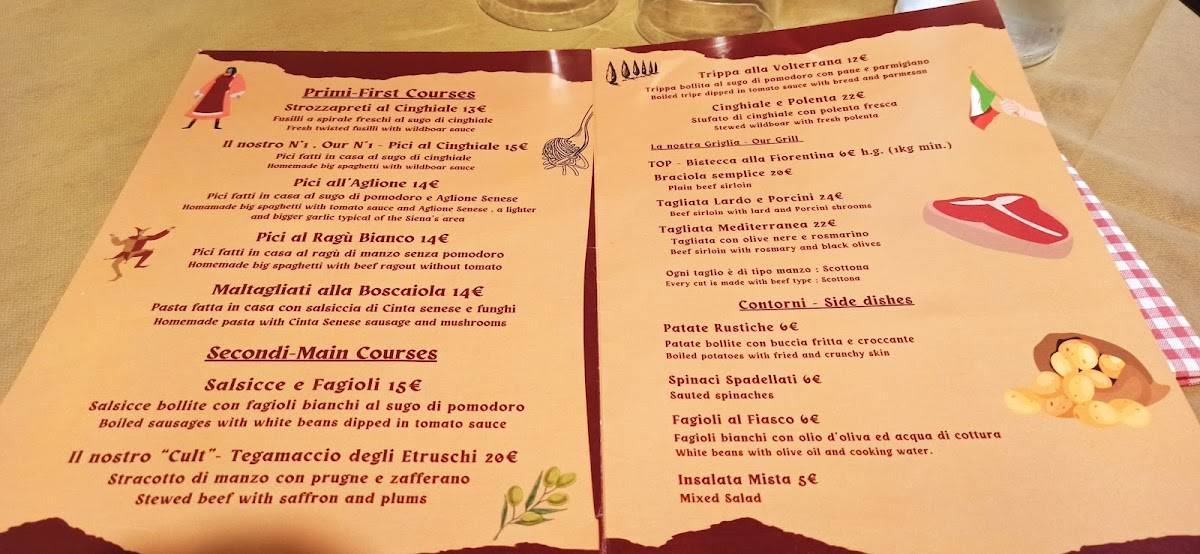 Menu di Osteria La Pace Volterra 