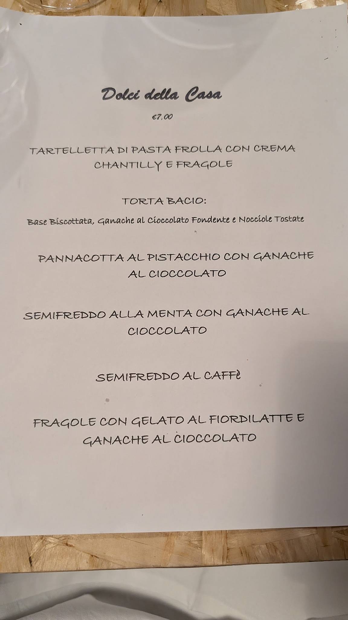 Menu di Osteria Marco Polo 
