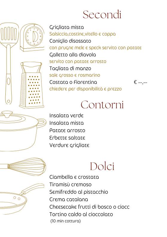 Menu di Osteria Pizzeria Montecavallo 