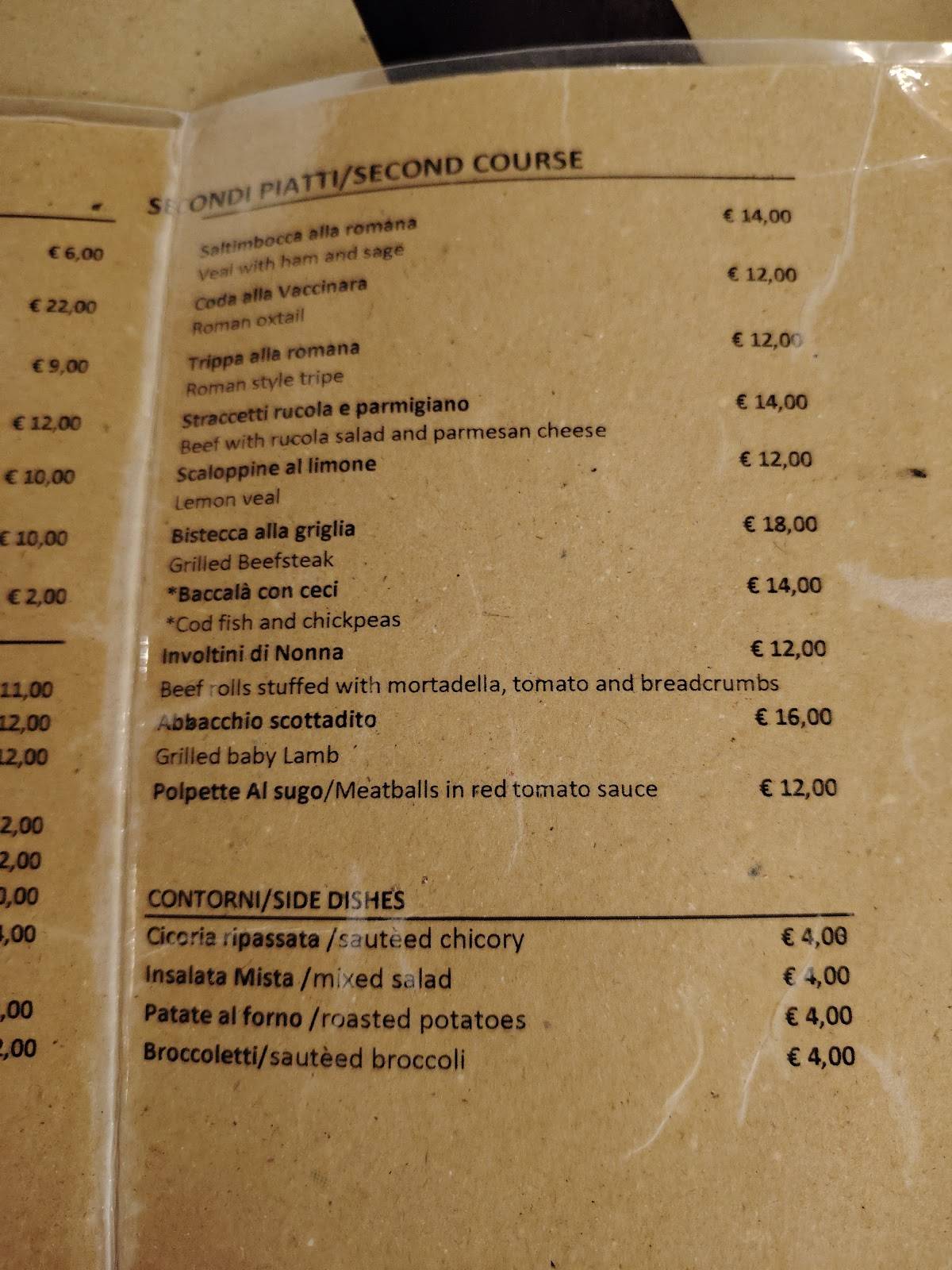 Menu di Osteria da Zi Umberto 