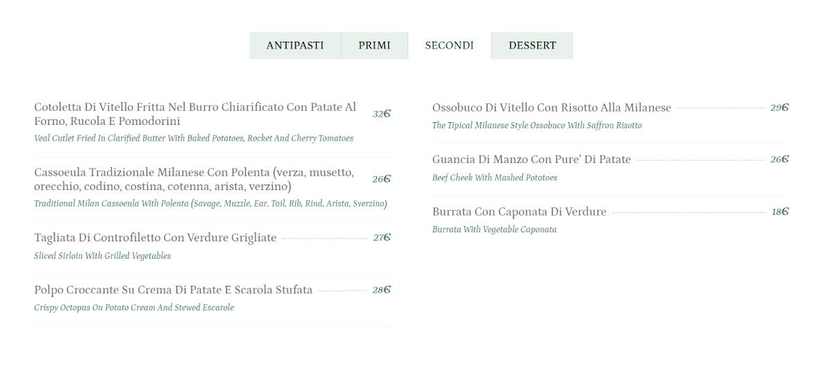 Menu di Osteria della Darsena 