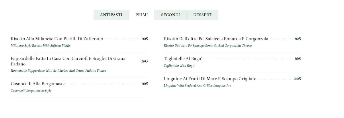 Menu di Osteria della Darsena 