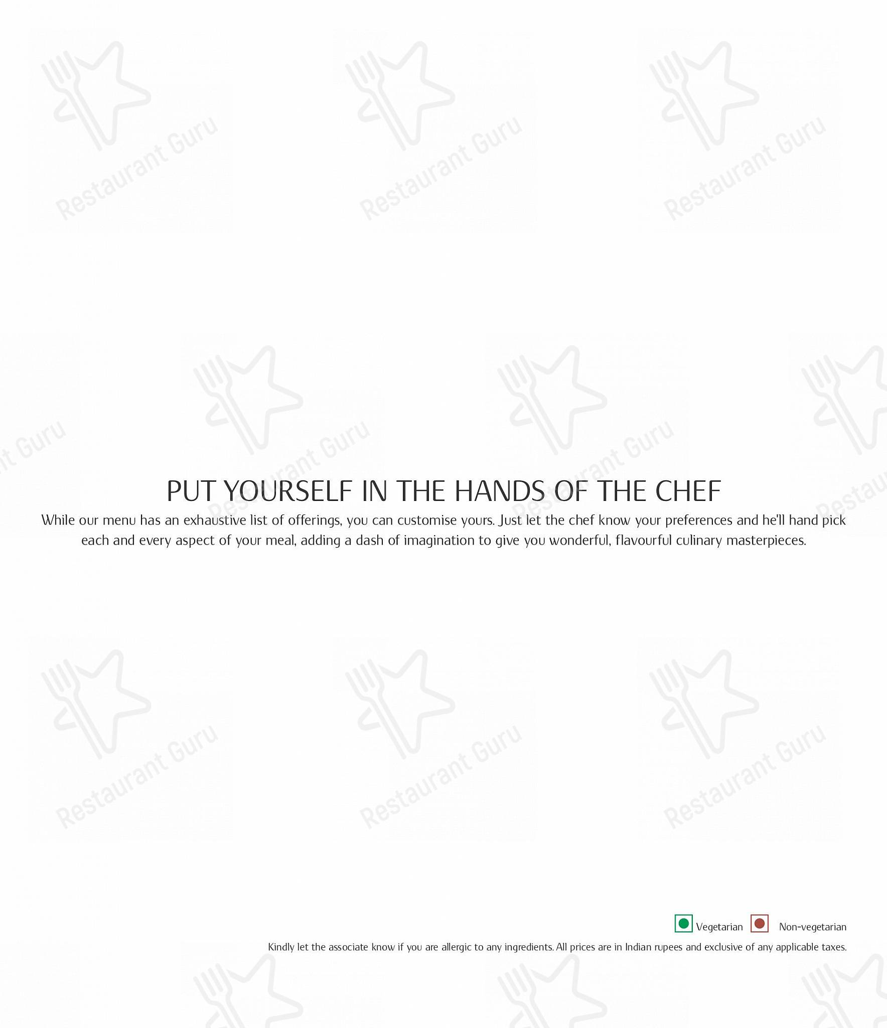 Oudhyana menu - dishes and beverages