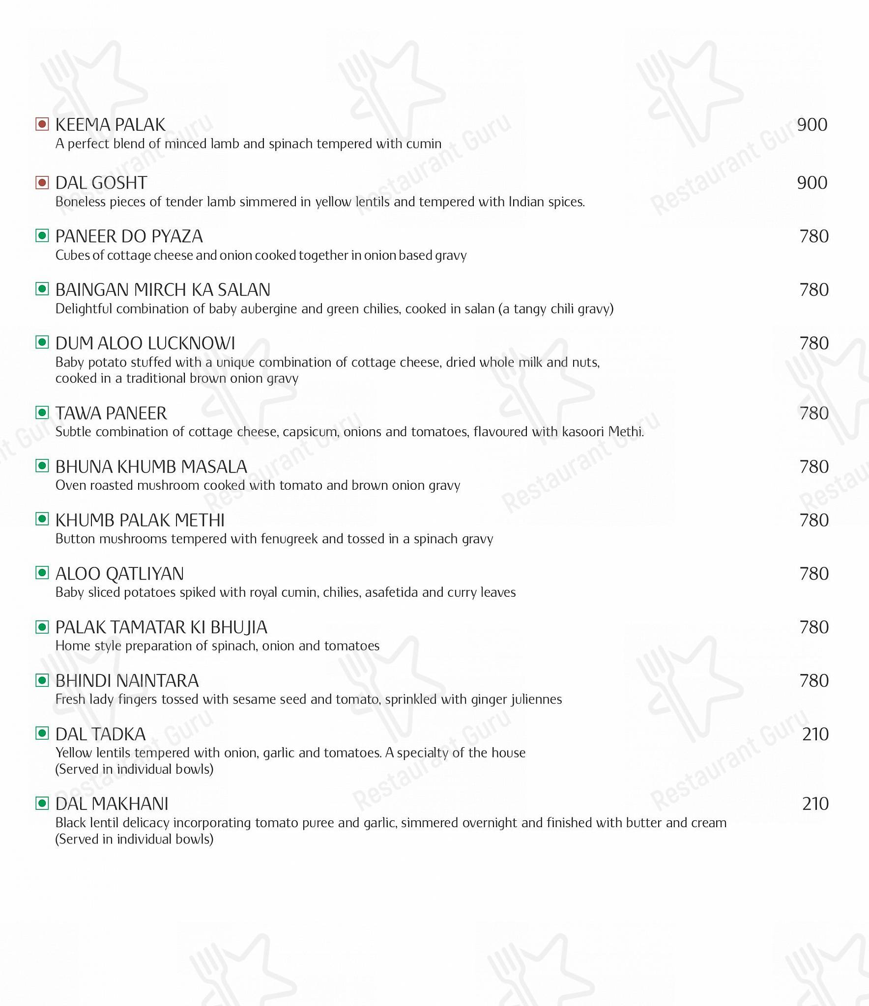 Check out the menu for Oudhyana
