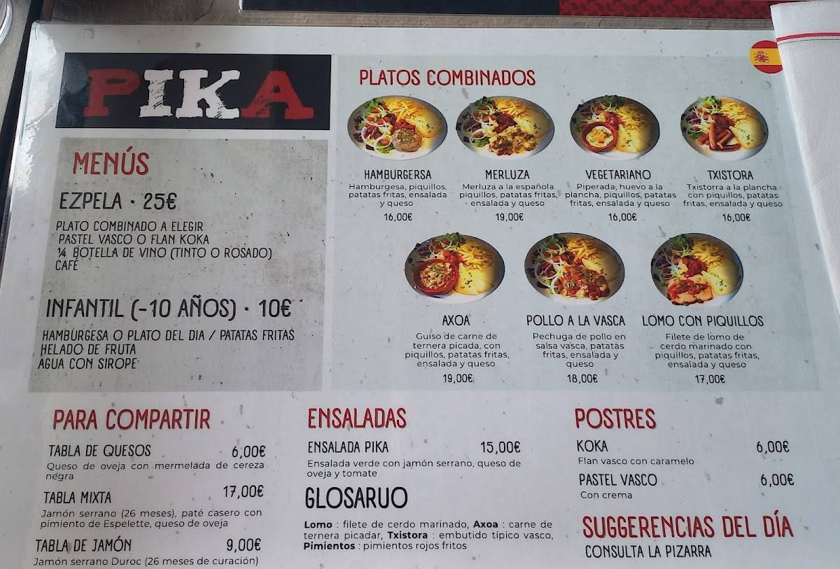 Menu de PIKA Ostatua
