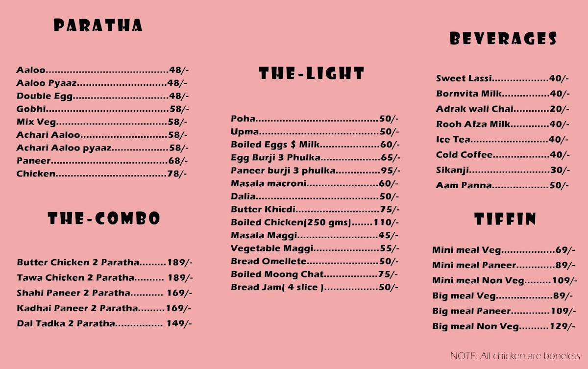 Paco Meals menu