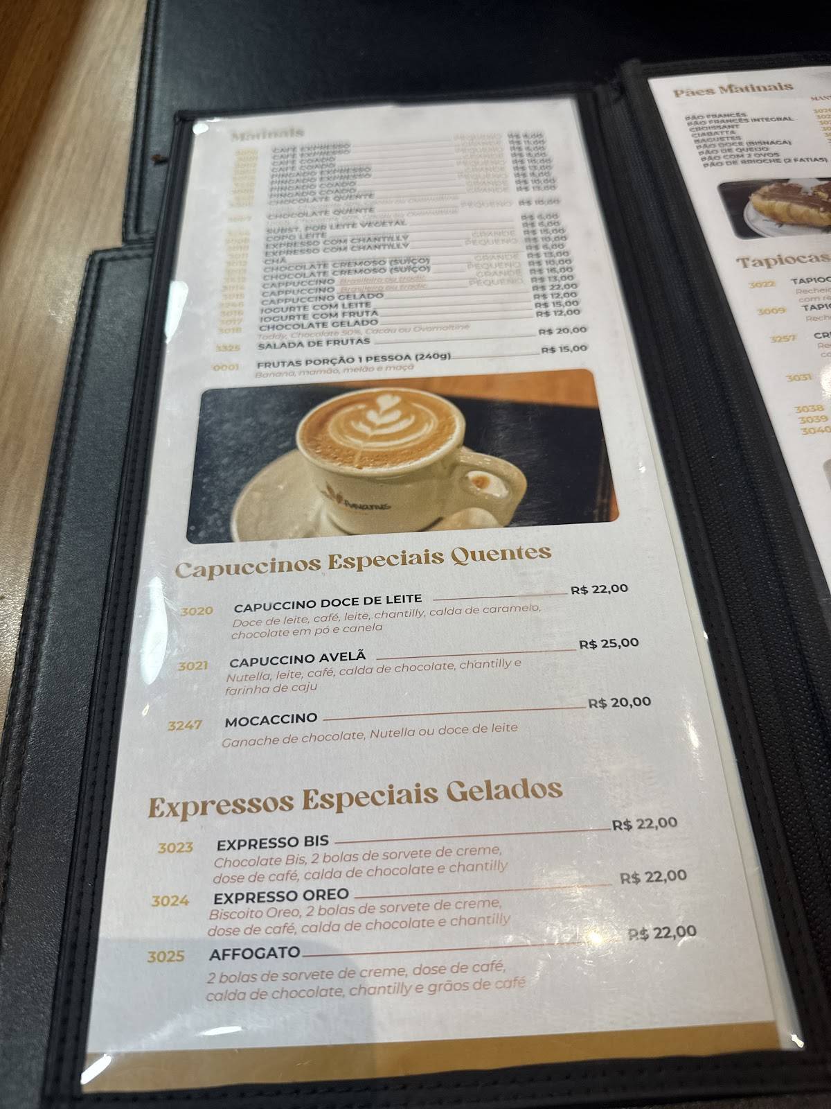 Padaria Bella Aquarius cardápio