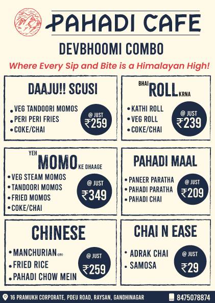 Pahadi Cafe menu