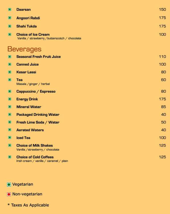 Palates menu