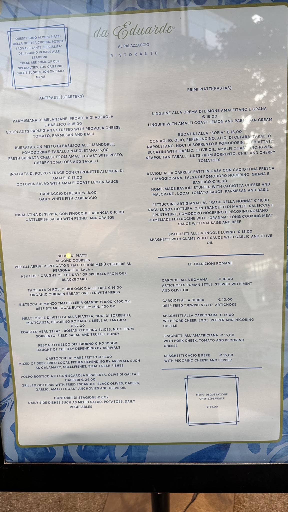 Menu di Palazzaccio Da Eduardo Ristorante 