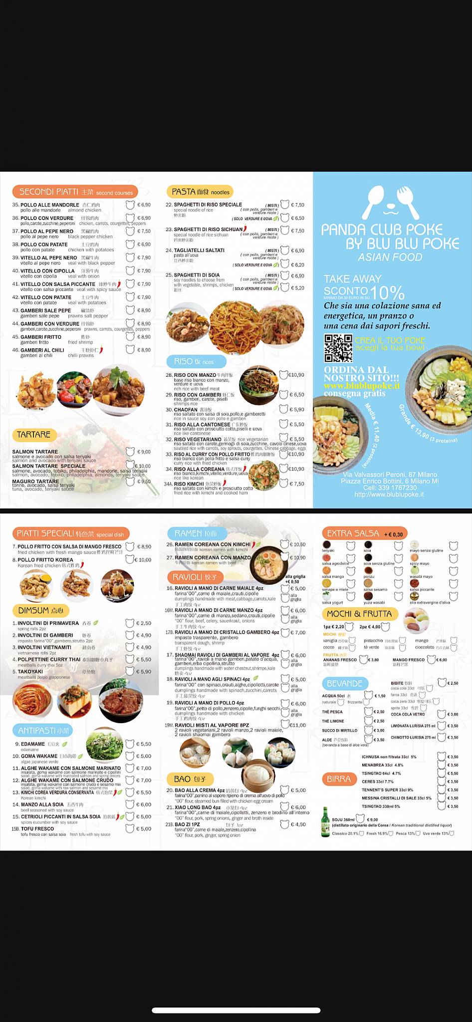 Menu di Panda Club Poke by BluBlu Poke 