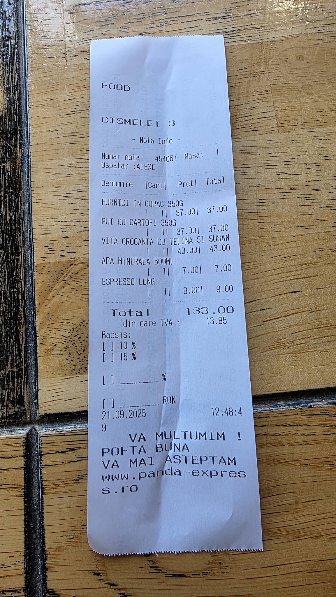 Menu de Panda Express - mancare chinezeasca Constanta