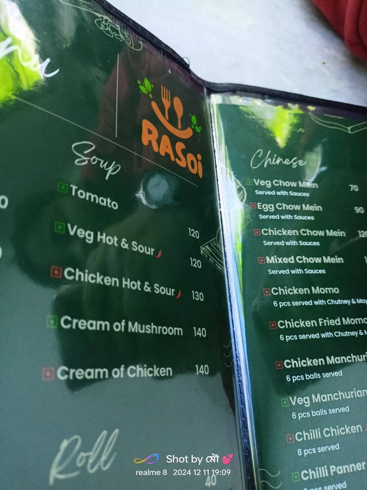 Rasoi Restro menu