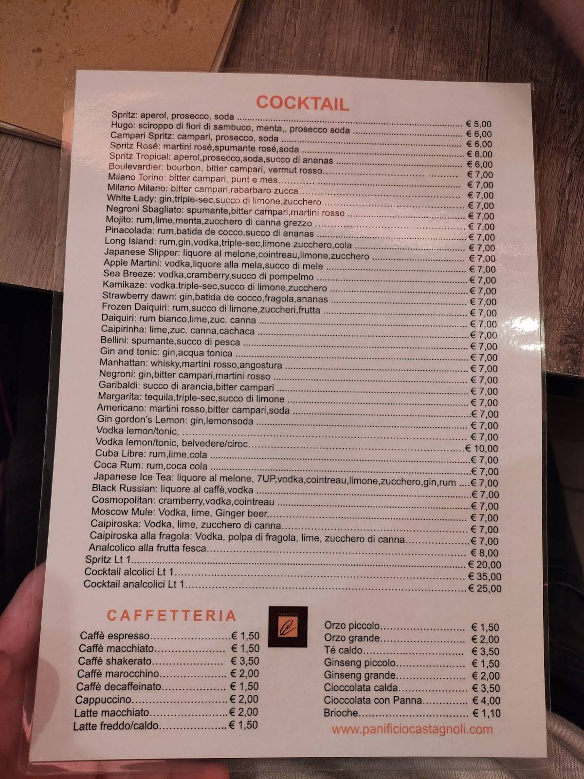 Menu di Panificio Castagnoli Più 