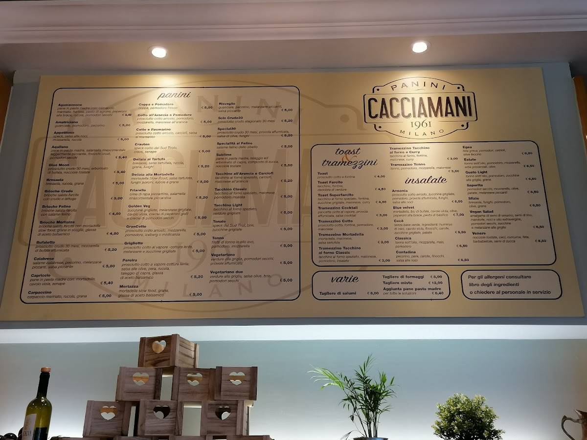 Menu di Panini Cacciamani 