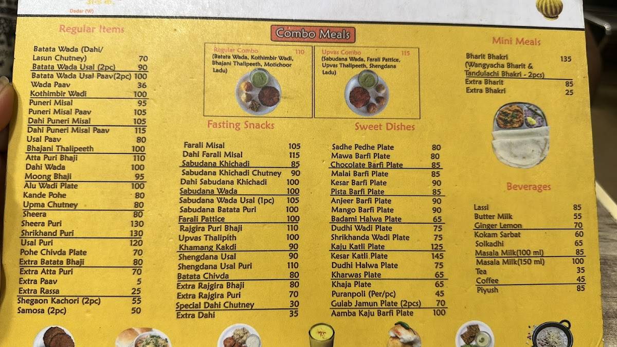 Panshikar & Co menu