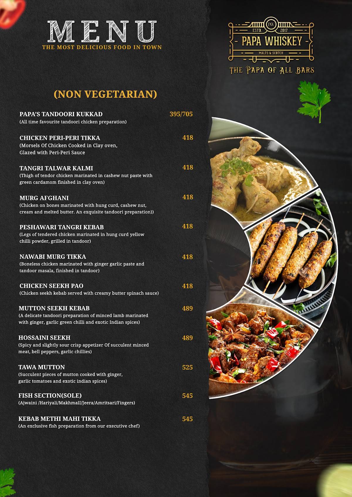 Papa Whiskey Pathankot menu