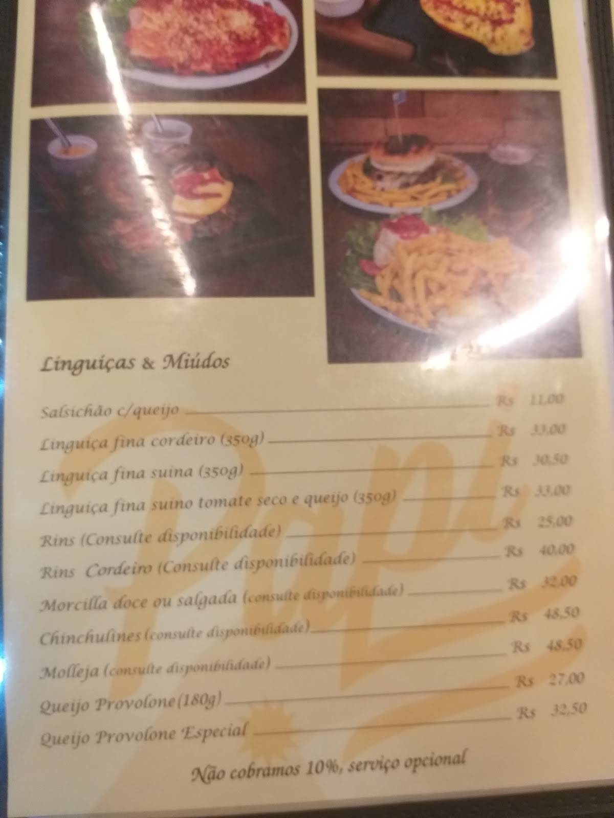 Papi Parrillada cardápio
