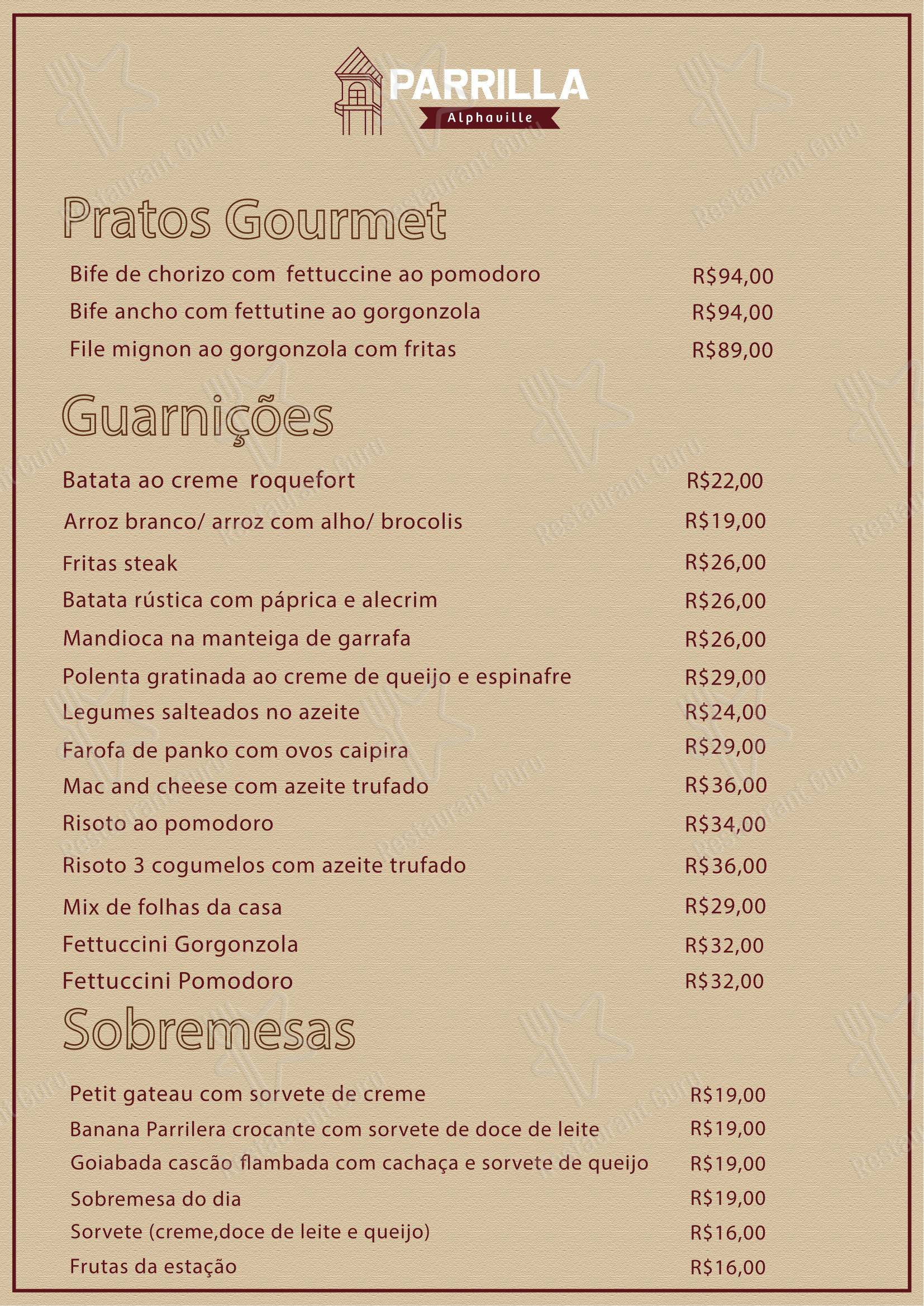 Parrilla Alphaville em Nova Lima - Menu bar