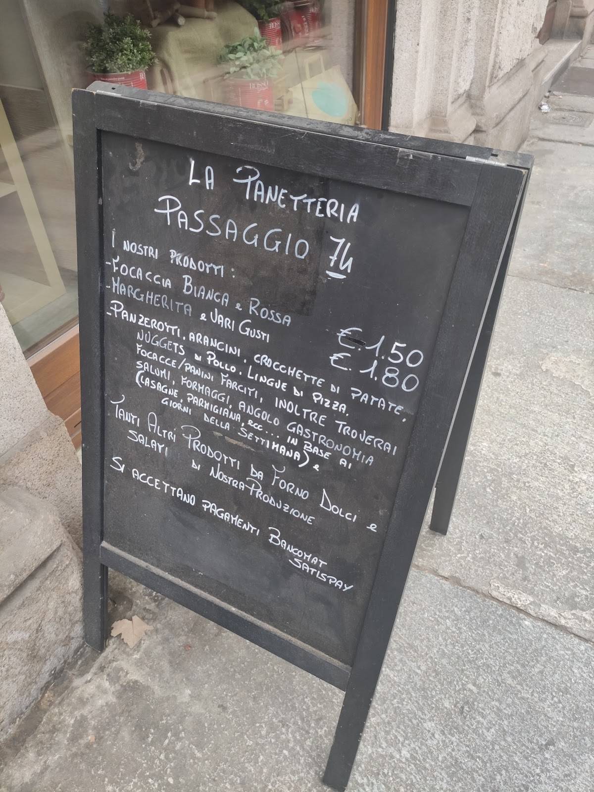 Menu de Passaggio 74