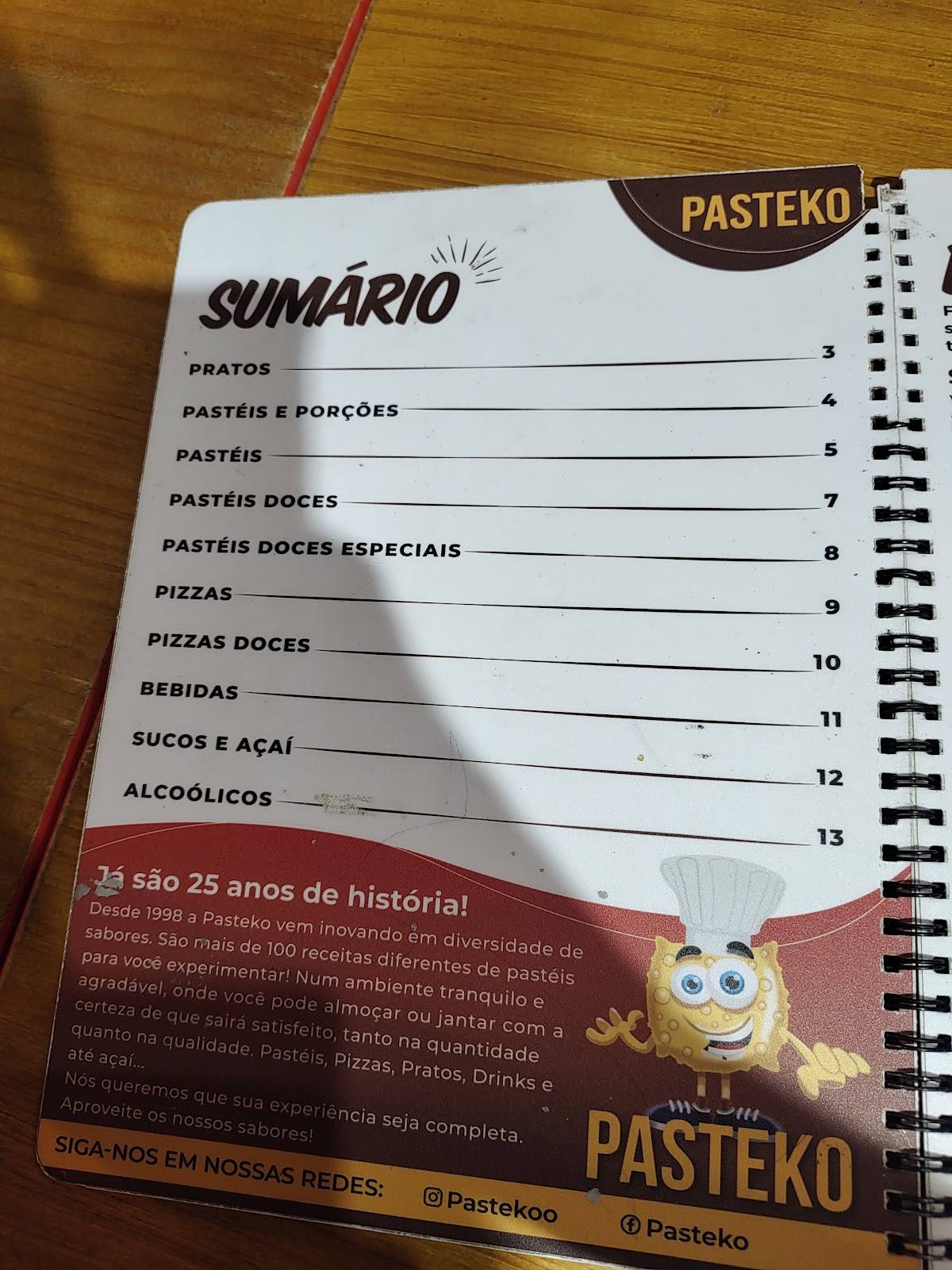Pasteko Pastelaria cardápio