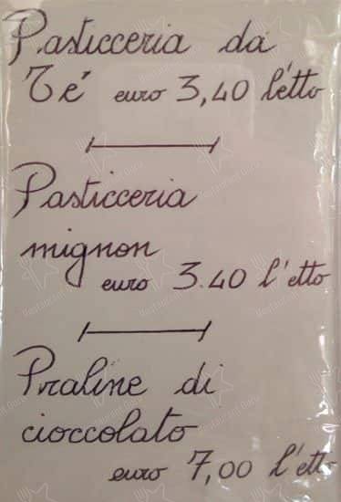 Menu di Pasticceria Grossi 