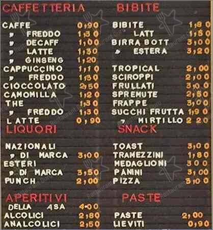 Menu di Pasticceria Svizzera Roma 