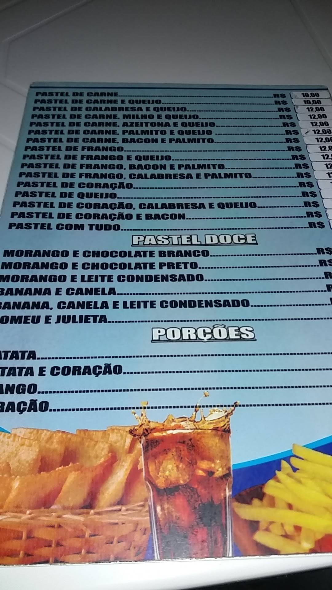 Paulinho Lanches cardápio