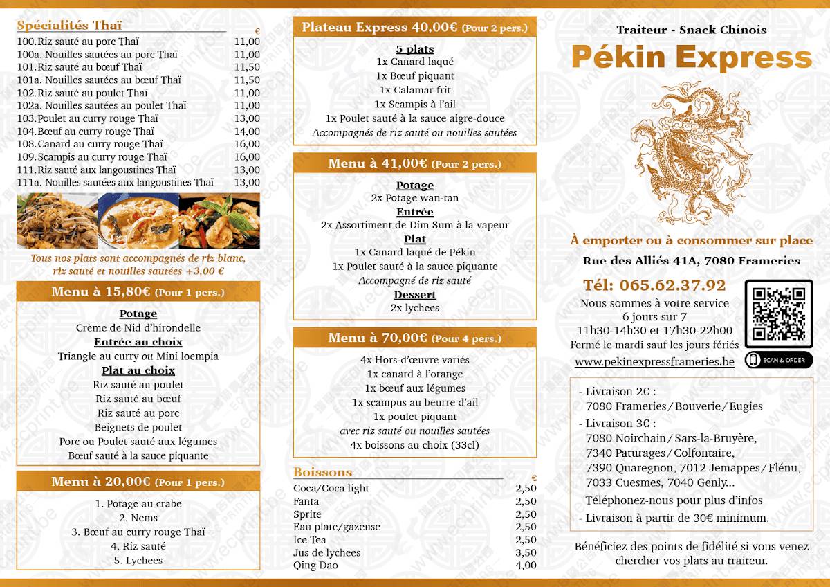 Menu de Pékin Express