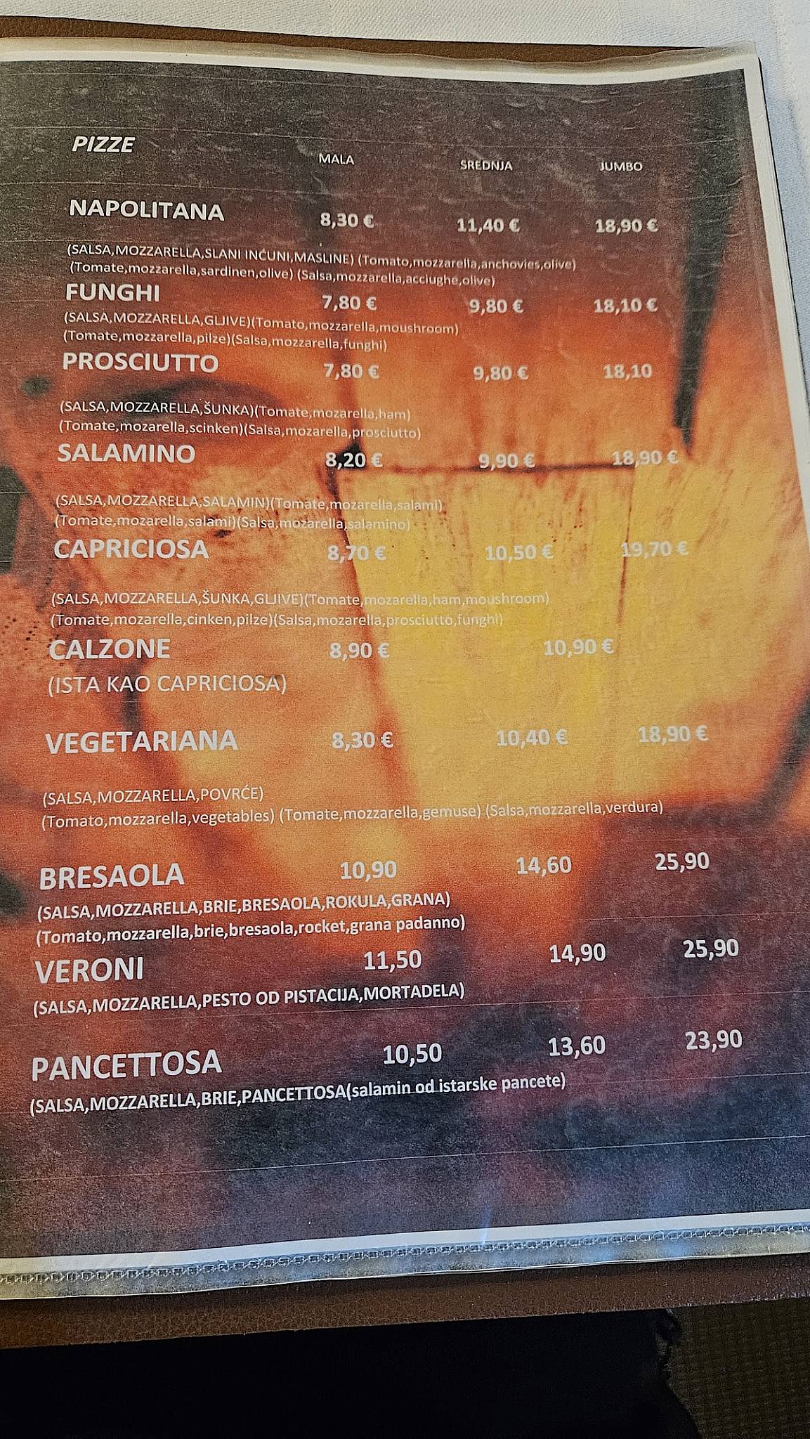 Menu di Peperoncino Pula 