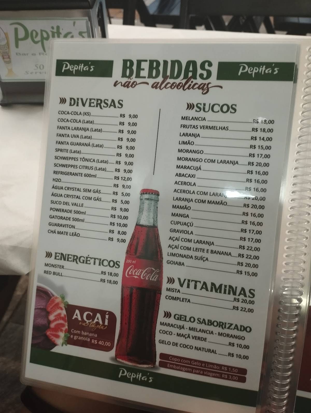 Pepita's Pizzas e Lanches cardápio