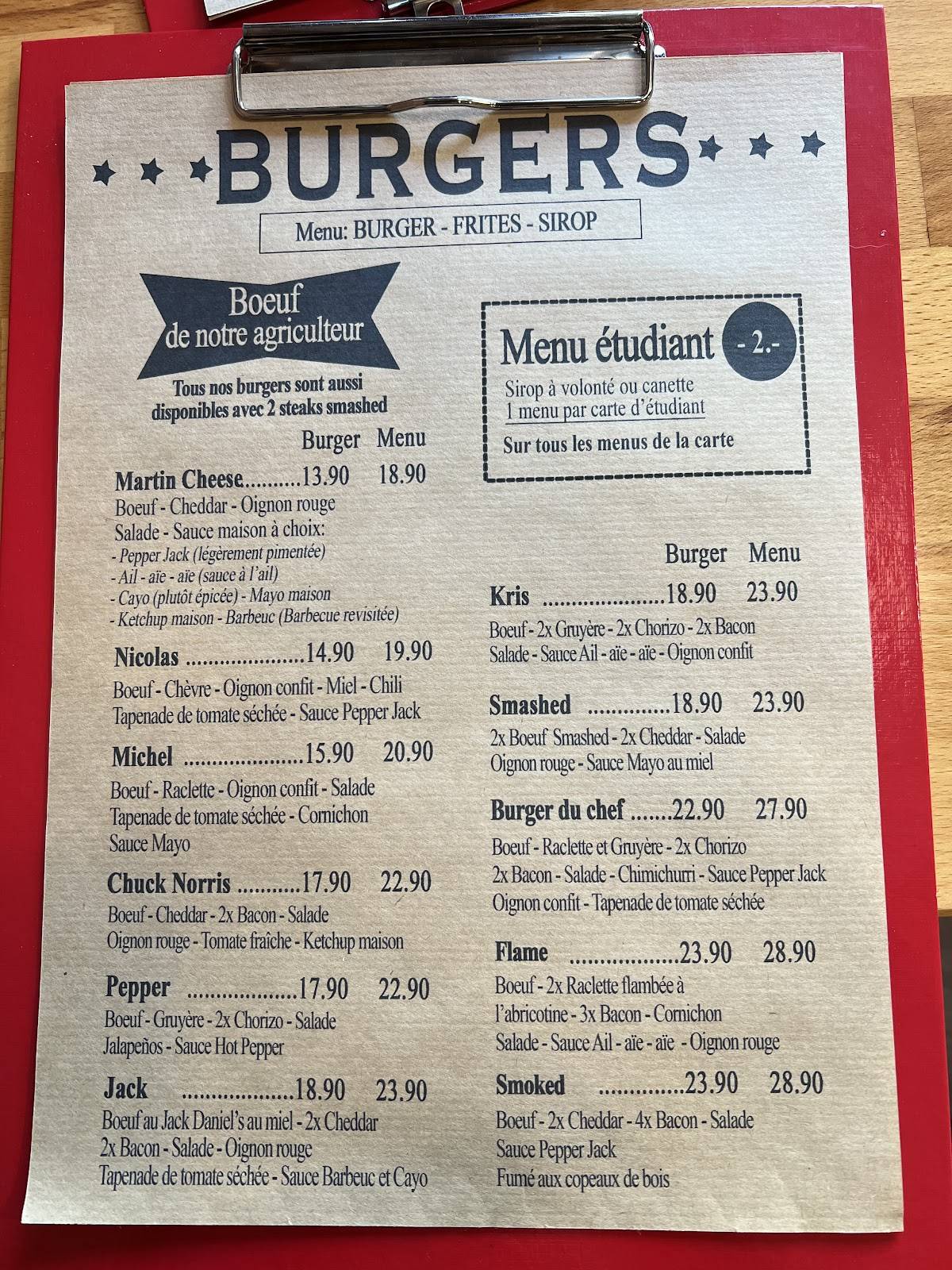 Menu di Pepper Jack 