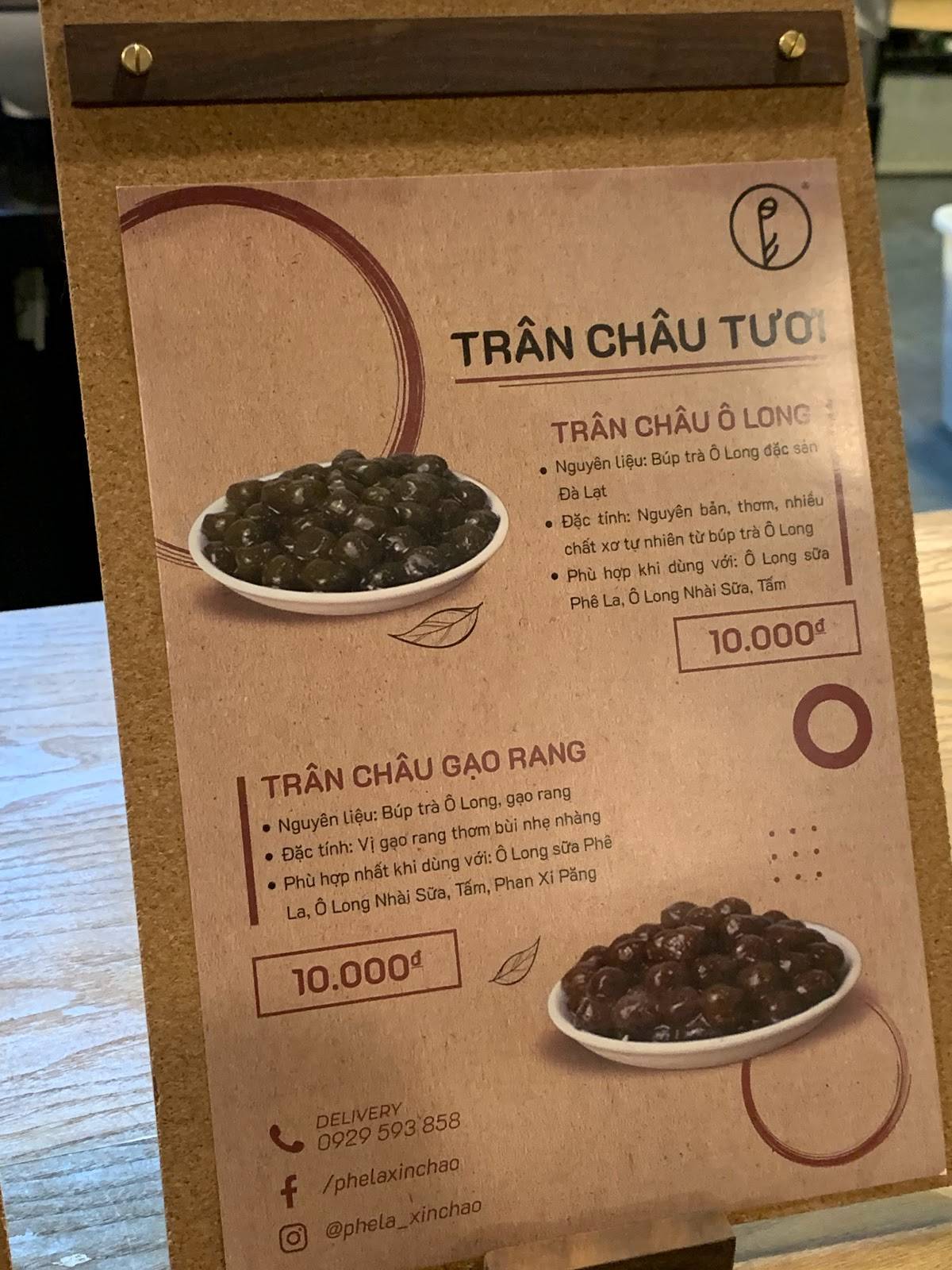 Menu at Phê La Thành Thái cafe, Hanoi, 04 - B1 P. Thành Thái