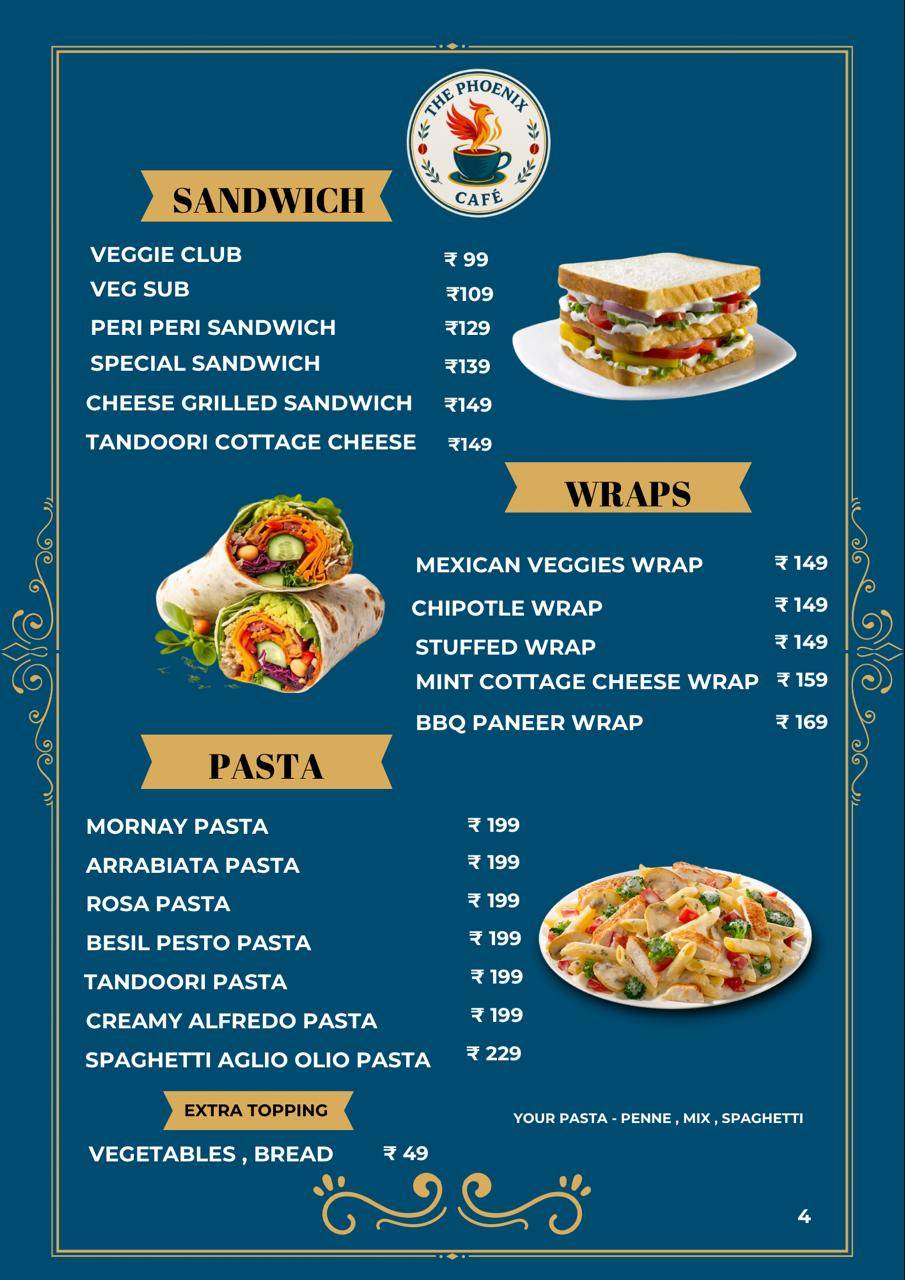 Phoenix Cafe menu