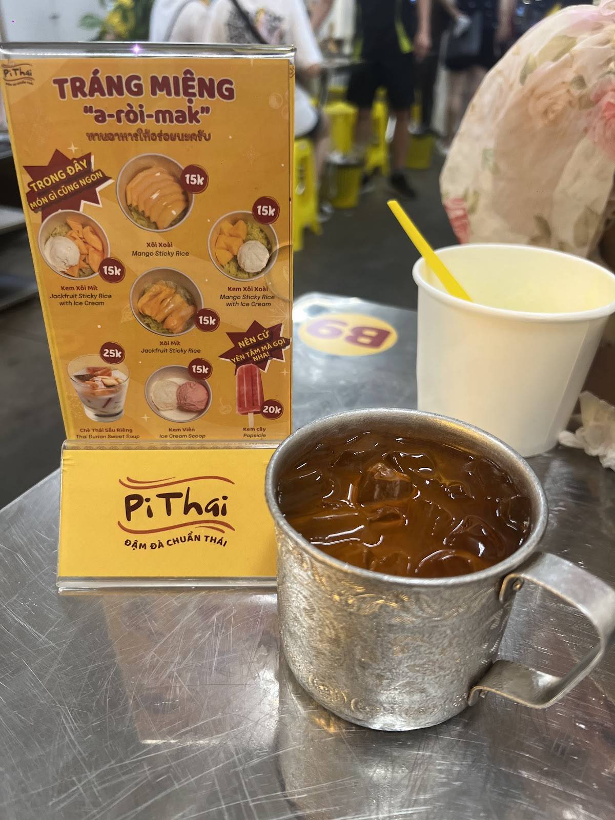 Menu at Pi Thai - Hủ tiếu Thái Lan restaurant, Hanoi