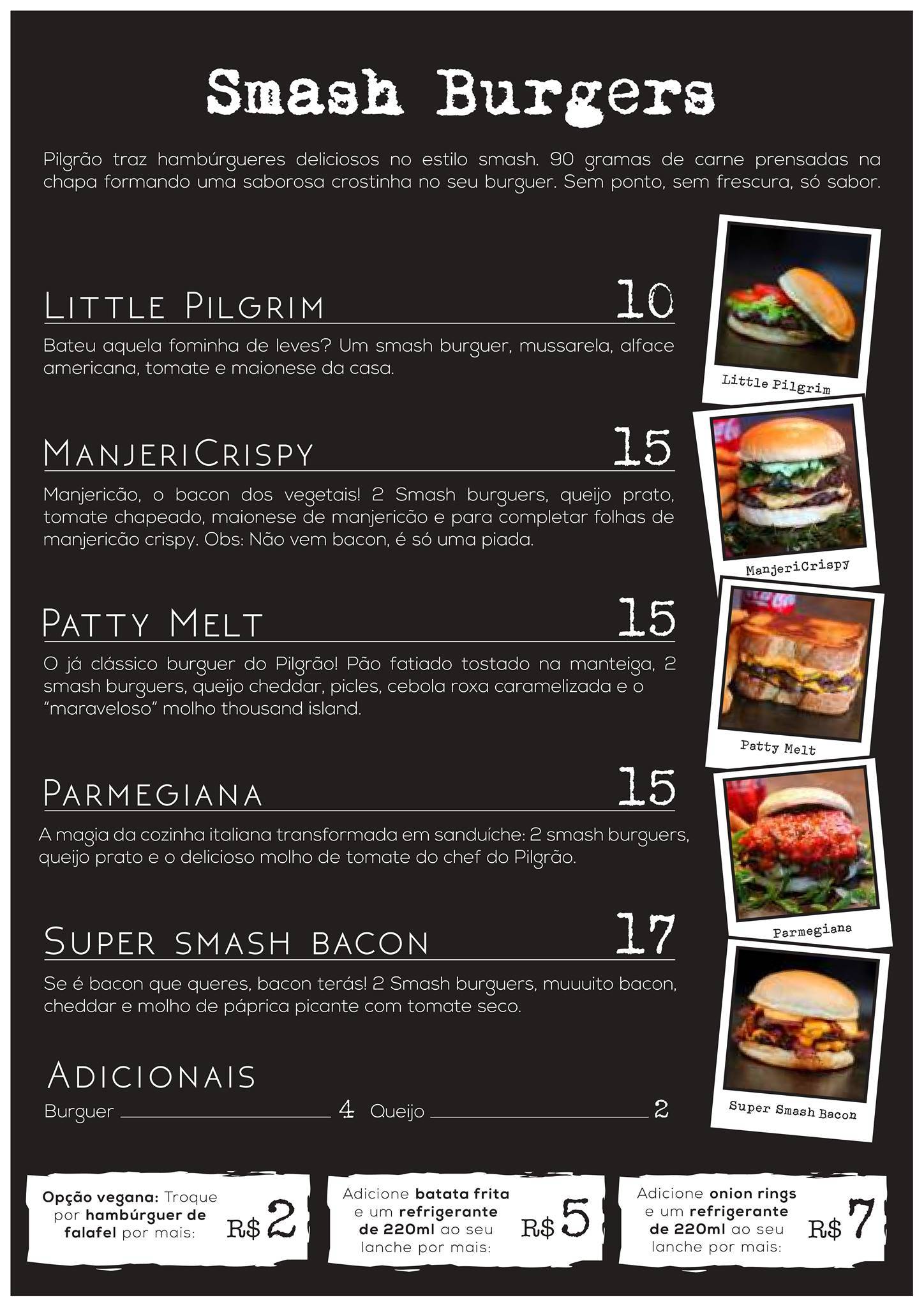 Pilgrim Burgers (apenas delivery e retirada) cardápio