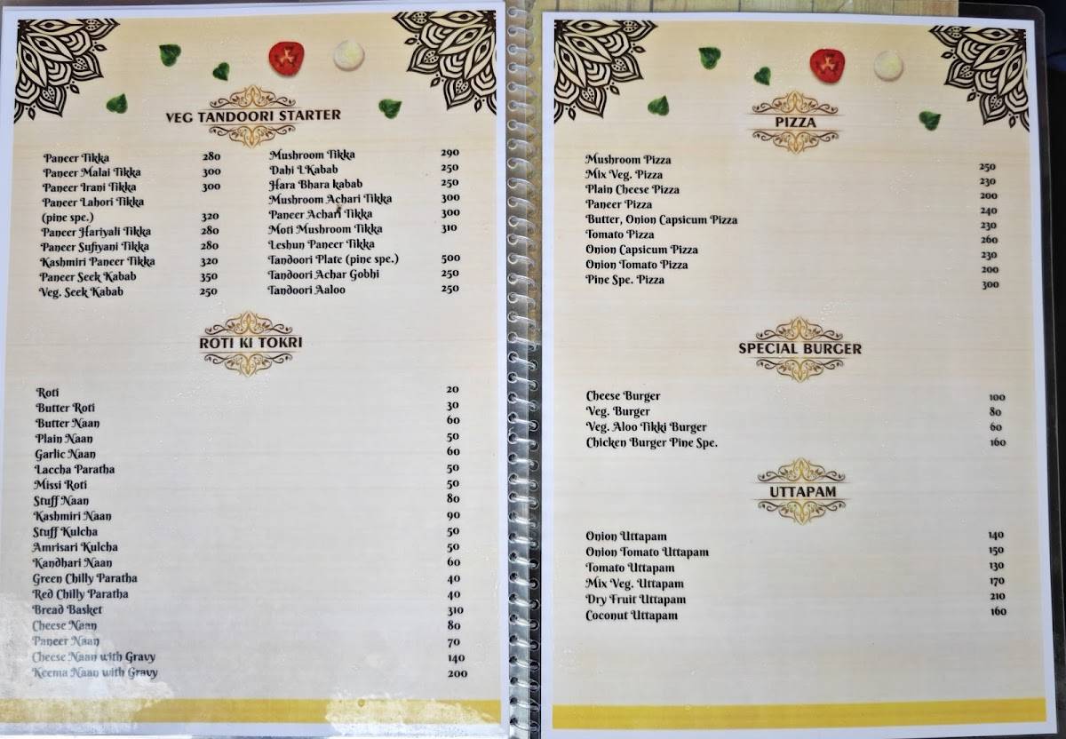 Hotel Chandrayan & Pine Restaurant menu