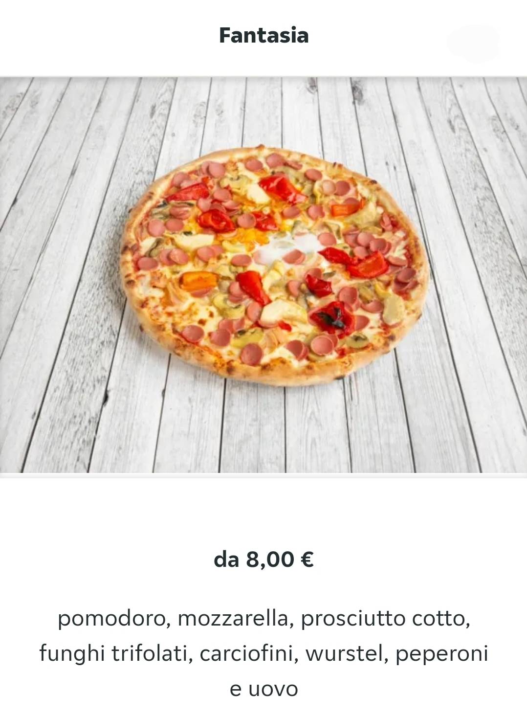 Menu di Pizza Chic 