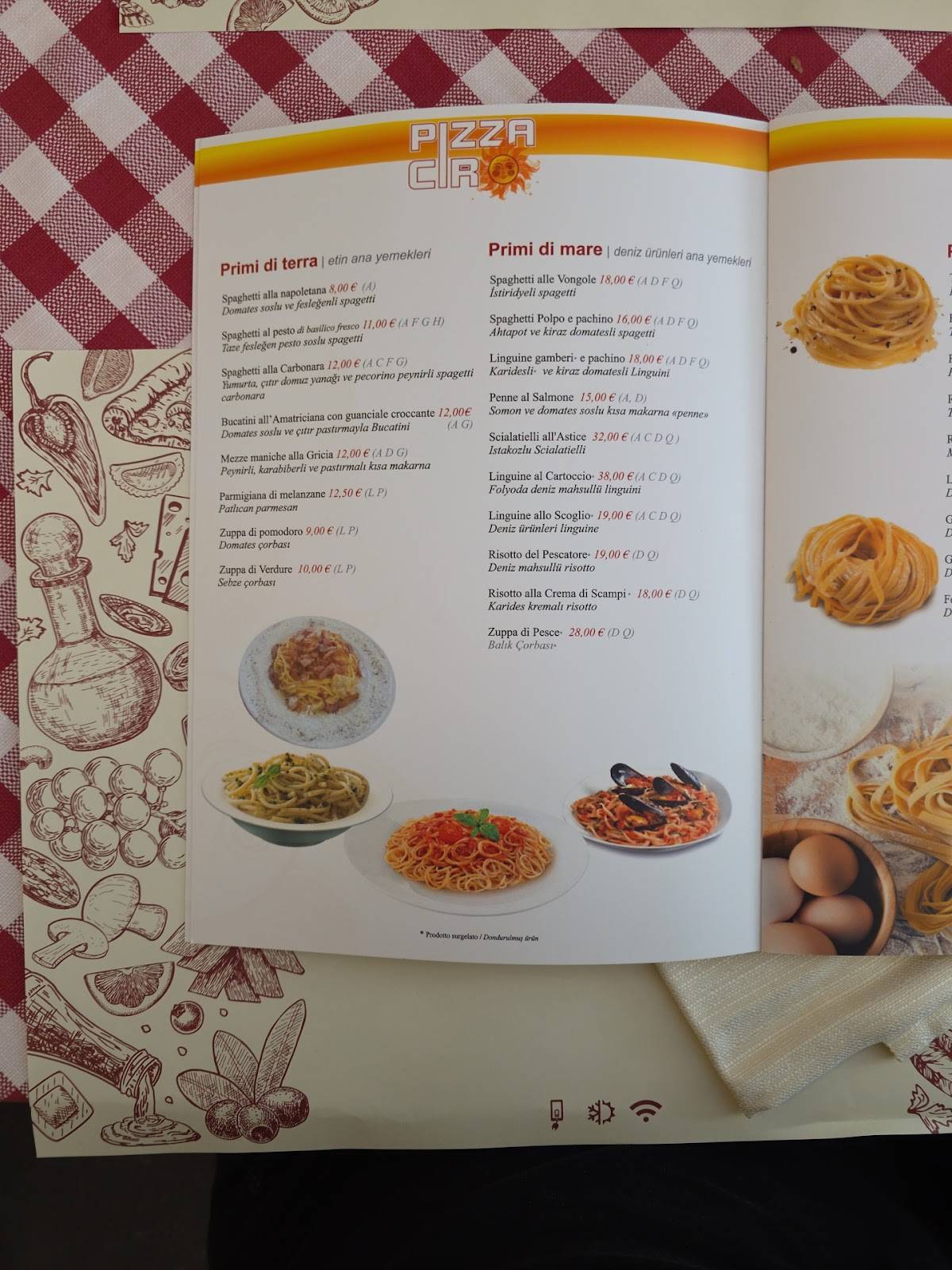 Menu di Pizza Ciro 