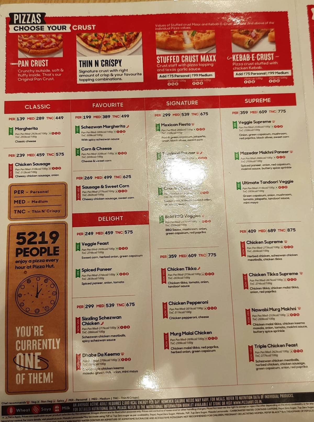 Pizza Hut Ashok Nagar, Chennai menu