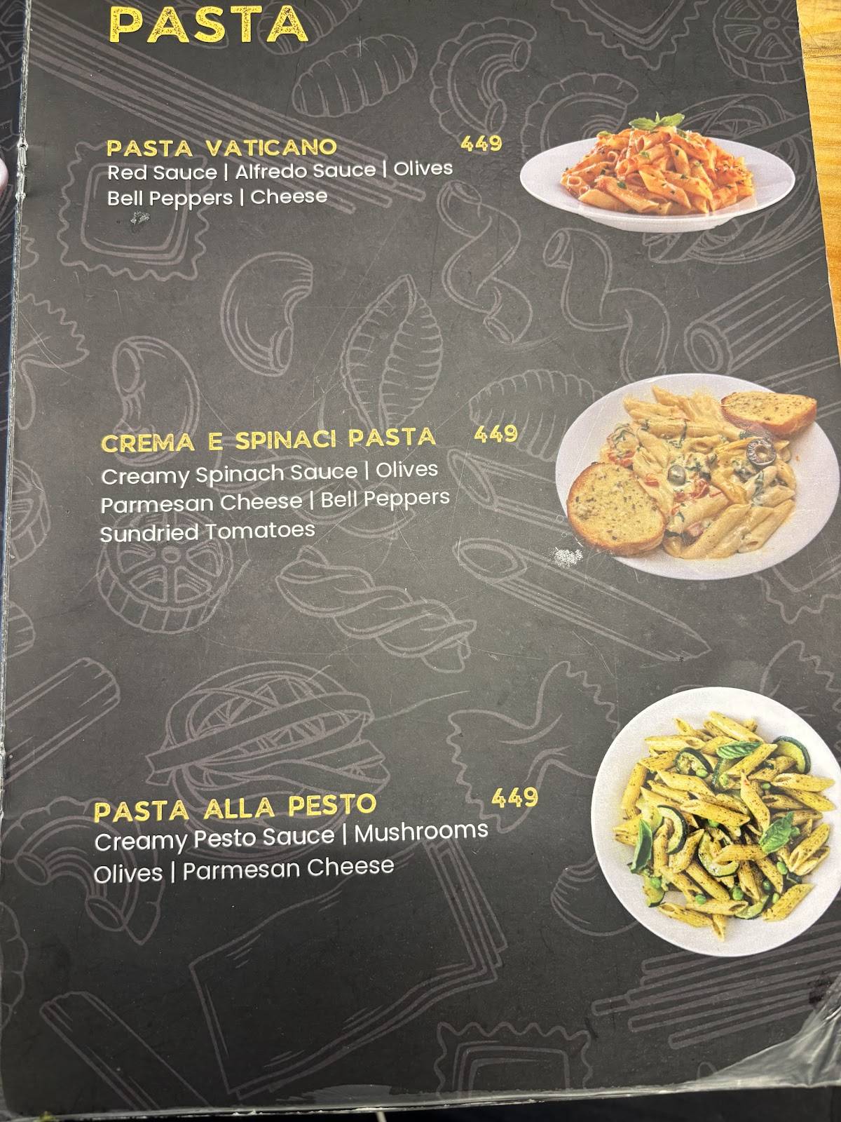 Pizza On The Rock menu