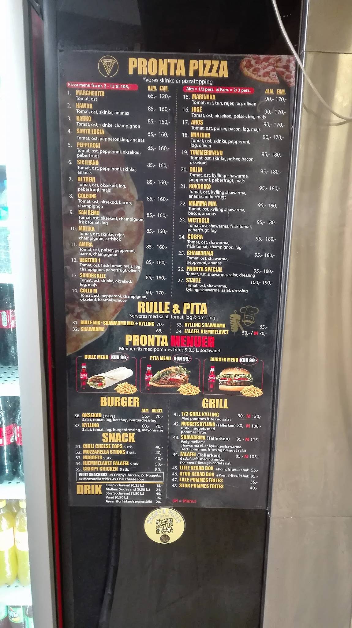 Menu de Pizza Pronta