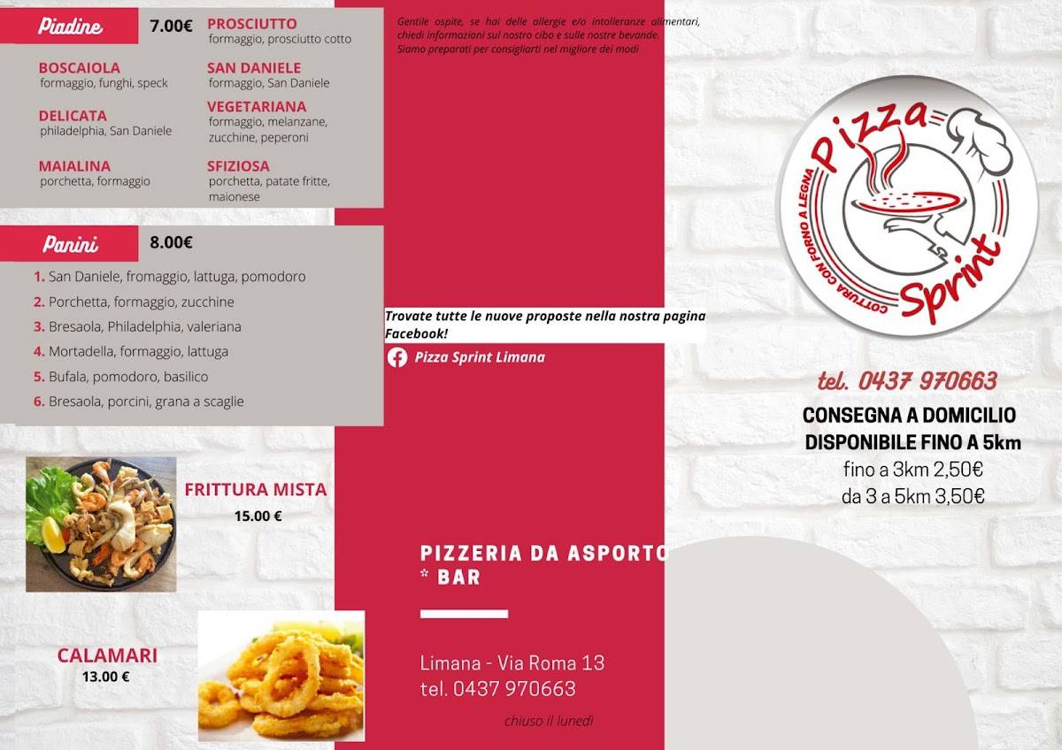 Menu di Pizza Sprint 